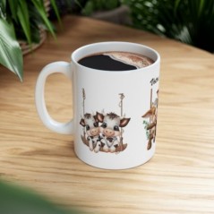 Mug personnalisé Vaches avec prénom - Idée cadeau - Mug tasse pour Enfant et Adulte
