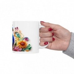 Mug Paon effet  effet 3D - Idée cadeau - Tasse originale