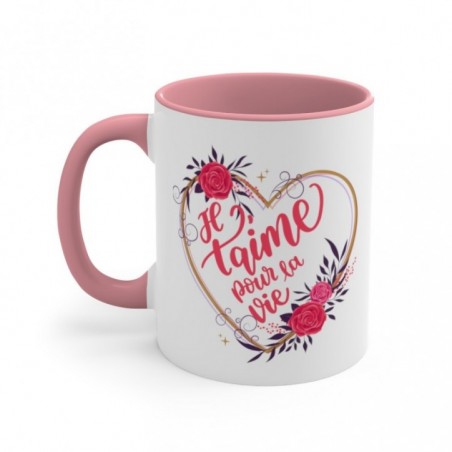 Mug Amour je t'aime - Intérieur coloré - Idée cadeau - Tasse en céramique originale St Valentin
