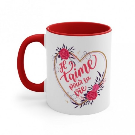 Mug Amour je t'aime - Intérieur coloré - Idée cadeau - Tasse en céramique originale St Valentin