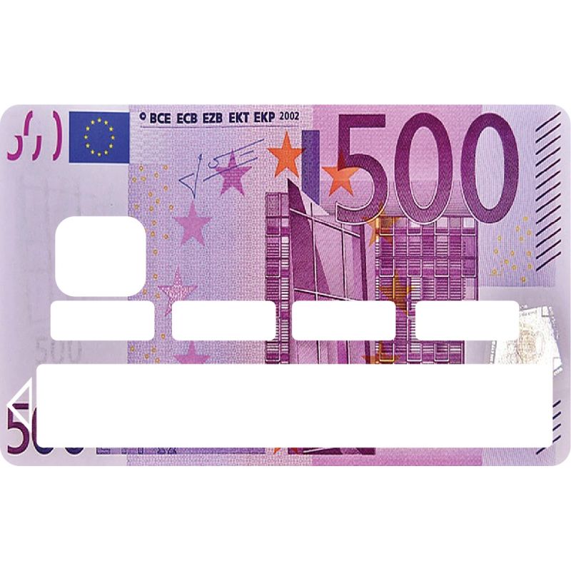Stickers autocollant Carte bleue 500 euros - Carte bancaire - CB