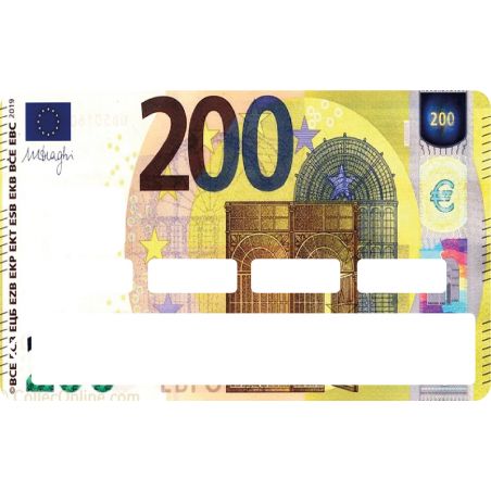 Stickers autocollant Carte bleue 200 euros - Carte bancaire - CB