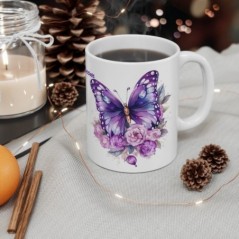 Mug personnalisé personnalisable Papillons avec prénom ou petit texte - Idée cadeau - Mug original pour Enfant ou Adulte