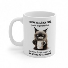 Mug Chat - Touche pas à mon café - Idée cadeau - Tasse originale en céramique humour Drôle Fun
