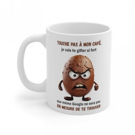 Mug Grain de café - Touche pas à mon café - Idée cadeau - Tasse originale en céramique humour Drôle Fun