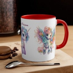 Mug coloré personnalisé Licornes personnalisable avec prénom ou petit texte - Idée cadeau - Mug tasse pour Enfant et Adulte