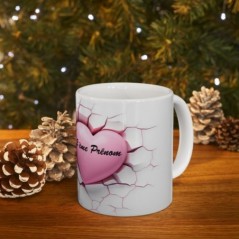 Mug St Valentin personnalisé personnalisable avec prénoms - Idée cadeau - Tasse en céramique originale Saint Valentin