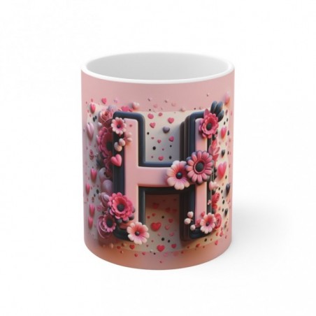 Mug Alphabet Lettre H - Idée cadeau - Tasse en céramique originale