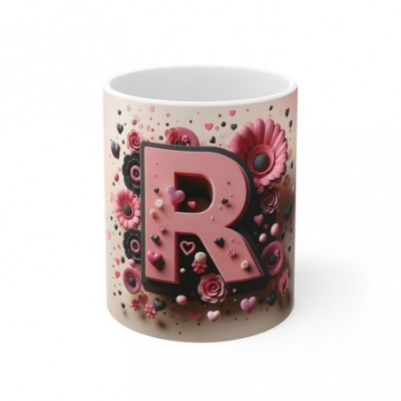 Mug Alphabet Lettre R - Idée cadeau - Tasse en céramique originale