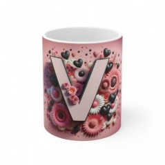 Mug Alphabet Lettre V - Idée cadeau - Tasse en céramique originale