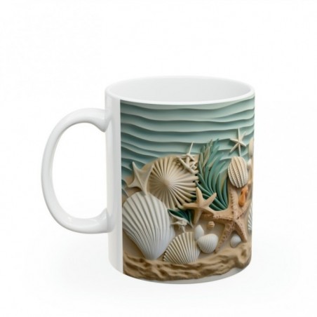 Mug Coquillages étoile de mer - Idée cadeau - Tasse originale en céramique- Modèle 1