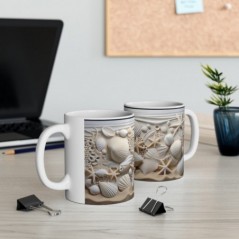 Mug Coquillages étoile de mer - Idée cadeau - Tasse originale en céramique- Modèle 2