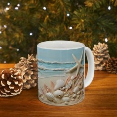Mug Coquillages étoile de mer - Idée cadeau - Tasse originale en céramique- Modèle 3