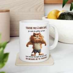 Mug Chat Touche pas à mon café - Idée cadeau