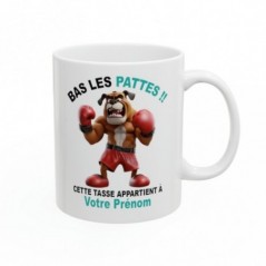 Mug Boxer 1 personnalisé personnalisable Bas les pattes - Idée cadeau