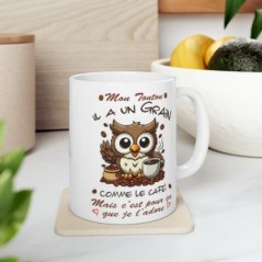 Mug Mon Tonton -  il a un grain comme le café mais je l'adore - Idée cadeau - Tasse en céramique 