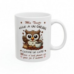 Mug Ma Tante -  Elle a un grain comme le café mais je l'adore - Idée cadeau - Tasse en céramique original