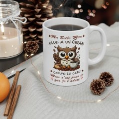 Mug Ma Belle Mère -  Elle a un grain comme le café mais je l'adore - Idée cadeau - Tasse en céramique original