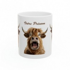 Mug personnalisé personnalisable Vache Irlandaise avec prénom ou petit texte - Idée cadeau - Tasse Humour Rigolo Fun