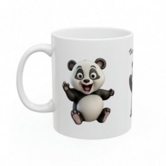 Mug personnalisé personnalisable Panda avec prénom ou petit texte - Idée cadeau - Tasse Humour Rigolo Fun