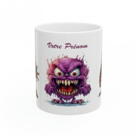 Mug personnalisé personnalisable Monstre avec prénom ou petit texte - Idée cadeau - Tasse Humour Rigolo Fun
