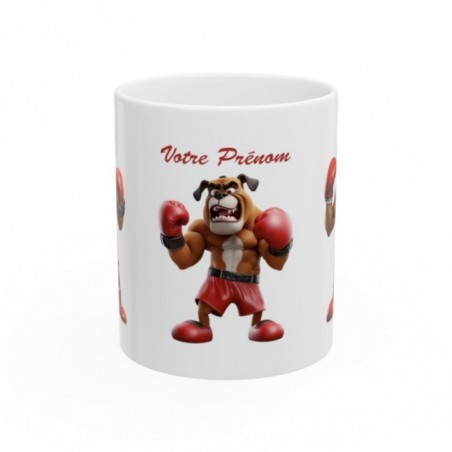 Mug personnalisé personnalisable Chien Boxer avec prénom ou petit texte - Idée cadeau - Tasse Humour Rigolo Fun