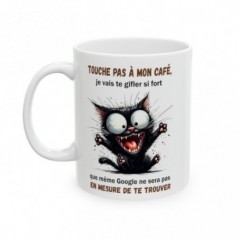 Mug Chat Touche pas à mon café - Idée cadeau - Tasse en céramique