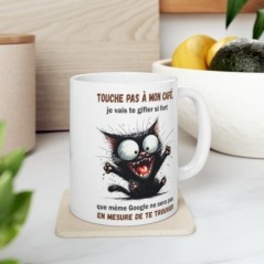 Mug Chat Touche pas à mon café - Idée cadeau - Tasse en céramique