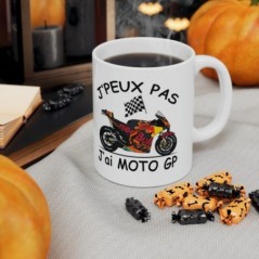 Mug Moto GP - J'peux pas j'ai grand prix - Tasse originale en céramique - GP604