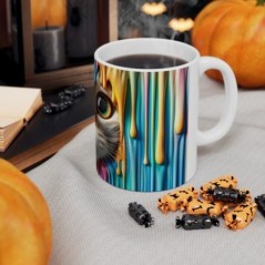 Mug coloré 3D Chat - Idée cadeau - Tasse en céramique - Humour Sympa Fun