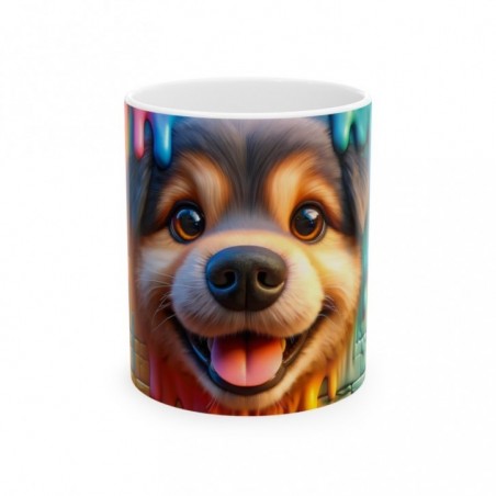 Mug coloré 3D Chien - Idée cadeau - Tasse en céramique - Humour Sympa Fun