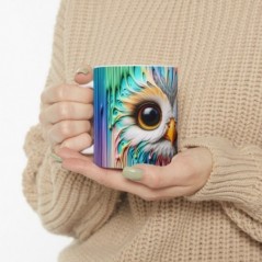 Mug coloré 3D Chouette - Idée cadeau - Tasse en céramique - Humour Sympa Fun