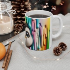 Mug coloré 3D Pingouin - Idée cadeau - Tasse en céramique - Humour Sympa Fun