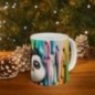 Mug coloré 3D Pingouin - Idée cadeau - Tasse en céramique - Humour Sympa Fun