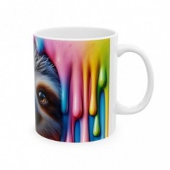 Mug coloré 3D Paresseux 1 - Idée cadeau - Tasse en céramique - Humour Sympa Fun