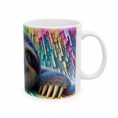Mug coloré 3D Paresseux - Idée cadeau - Tasse en céramique - Humour Sympa Fun