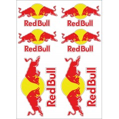 6 Stickers Autocollants Red Bull