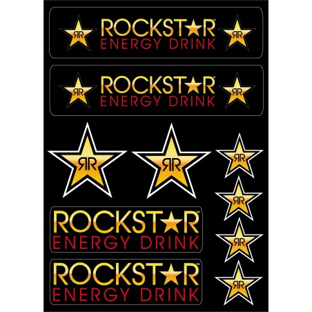 10 Stickers Autocollants Rockstar Energy