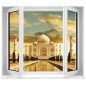 Sticker Fenêtre trompe l'oeil Temple Taj Mahal