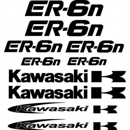 10 Stickers- Autocollants Kawasaki ER-6n