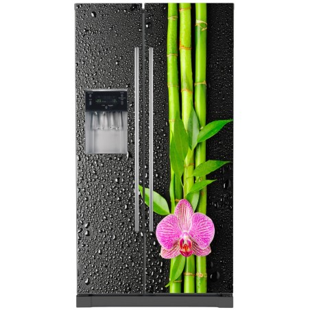 Sticker frigo américain Orchidée bambou