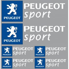 6 Stickers autocollants logo Peugeot sport blanc