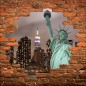 Sticker mural trompe l'oeil New York Statue de la liberté
