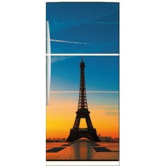 Sticker frigo électroménager déco cuisine Tour Eiffel 70x170cm