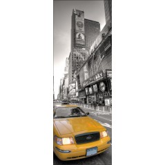 Sticker de porte trompe l'oeil New York Taxi 