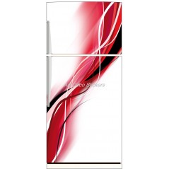 Sticker frigo électroménager déco cuisine Design rouge 70x170cm
