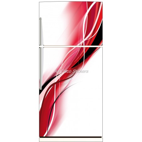 Sticker frigo électroménager déco cuisine Design rouge 70x170cm