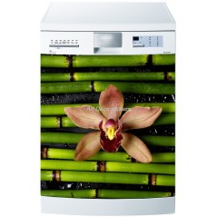 Sticker lave vaisselle ou magnet lave vaisselle Bambous fleur