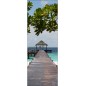 Sticker de porte trompe l'oeil déco Maldives