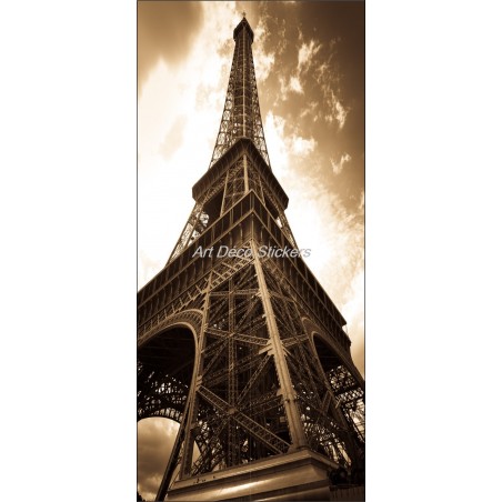 Affiche poster de porte trompe l'oeil Tour Eiffel